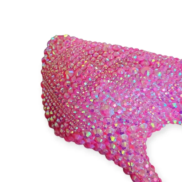 Dior Custom Hot Pink Crystal Rhinestone Strass Heels Size 37.5 - Picture 10 of 11